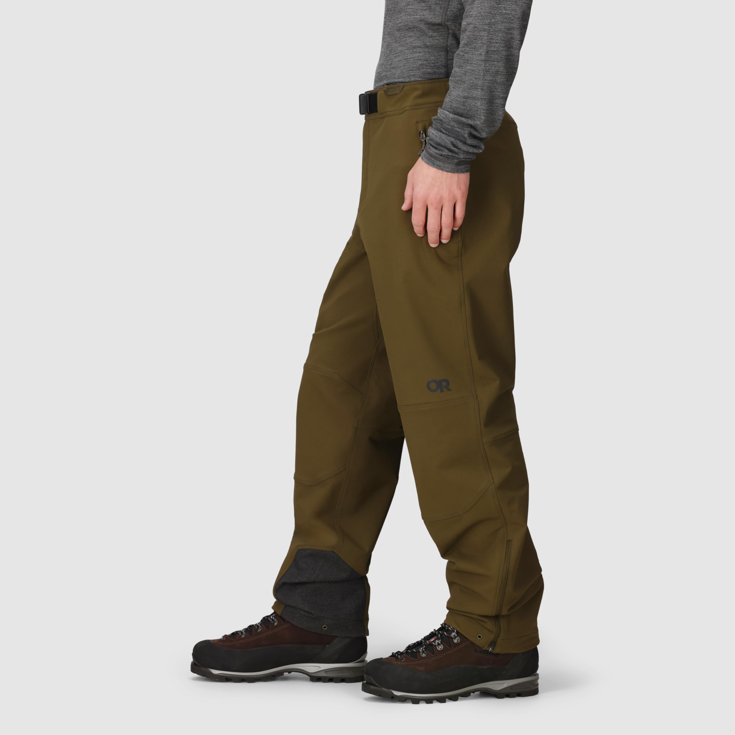 Outdoor Research Cirque III Pants reinforced scuff guard protects against scrapes.
