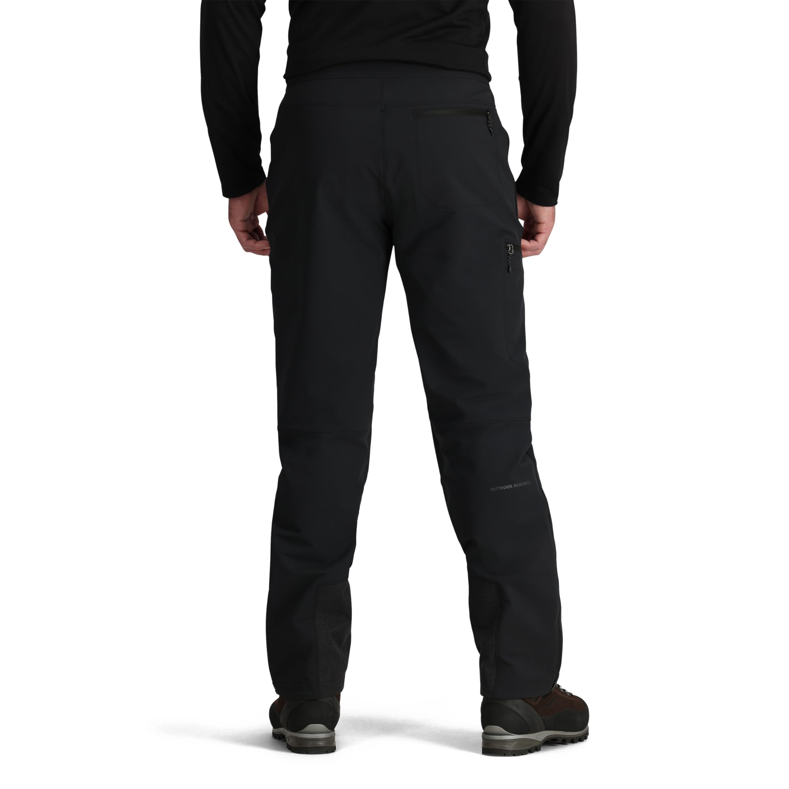 Outdoor Research Cirque III Pants waistband and zip pocket detail for secure storage