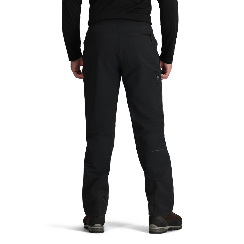 Outdoor Research Cirque III Pants waistband and zip pocket detail for secure storage