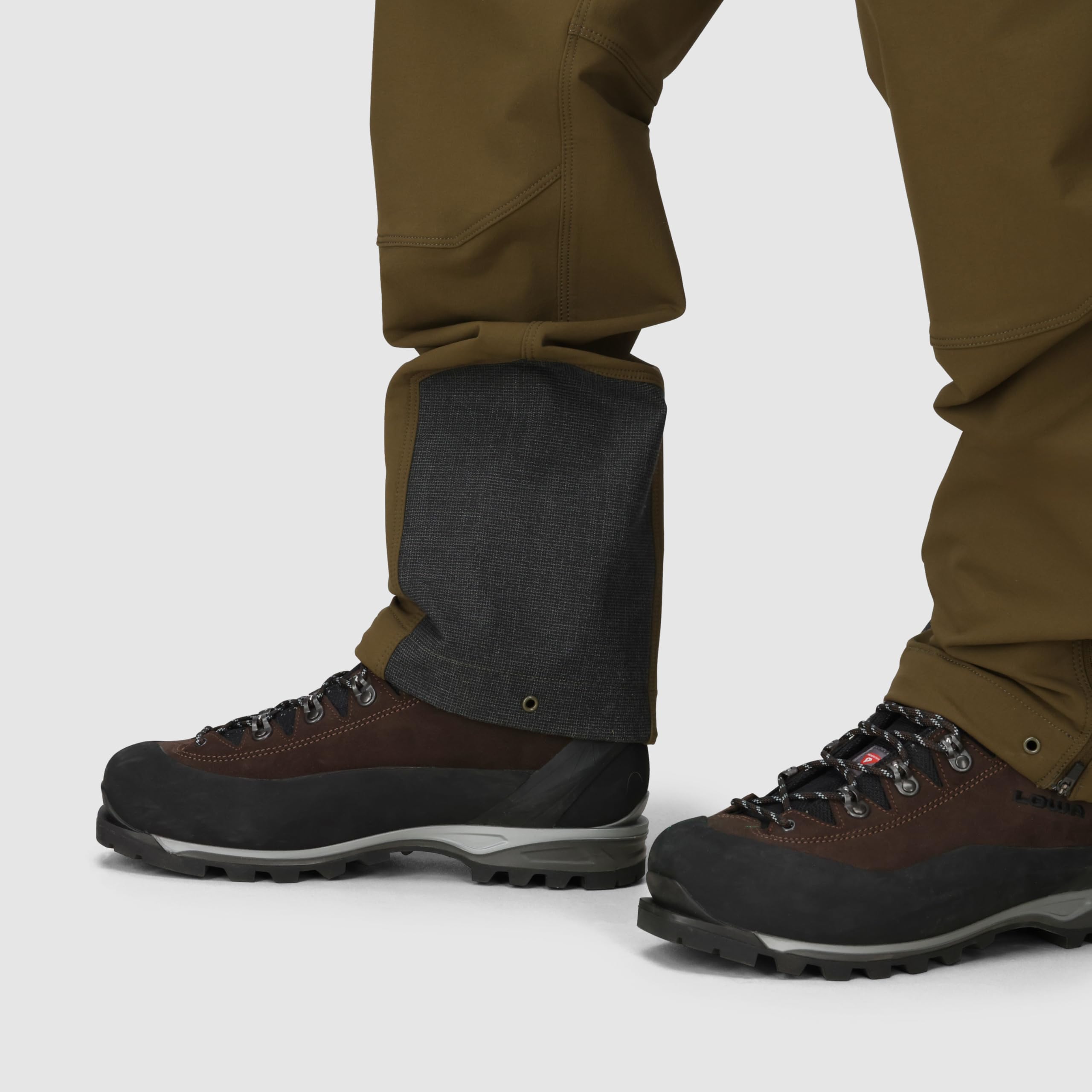 Outdoor Research Cirque III Pants weather resistance close-up highlights wind and water protection.