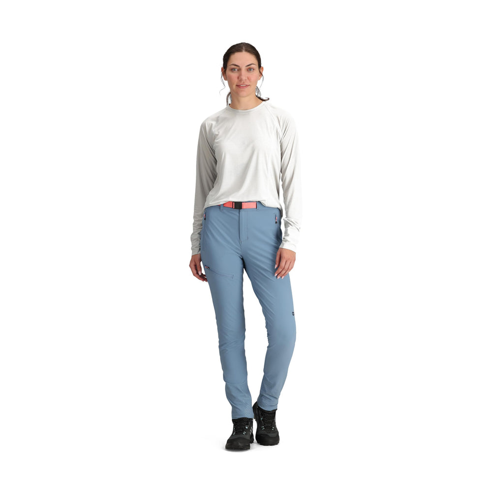 Zippered hand pockets on Outdoor Research Cirque Lite pants for secure storage while hiking