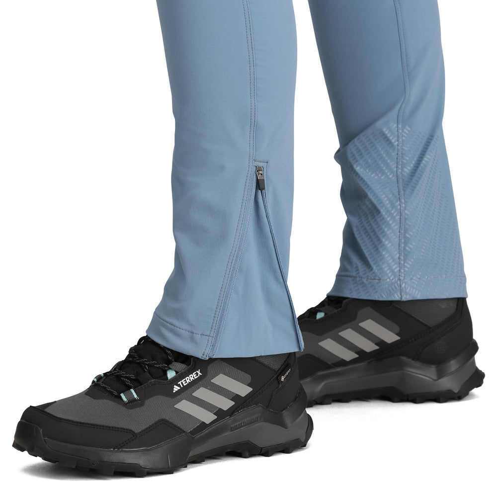 Zippered thigh pockets on Outdoor Research Cirque Lite pants for quick access on trail