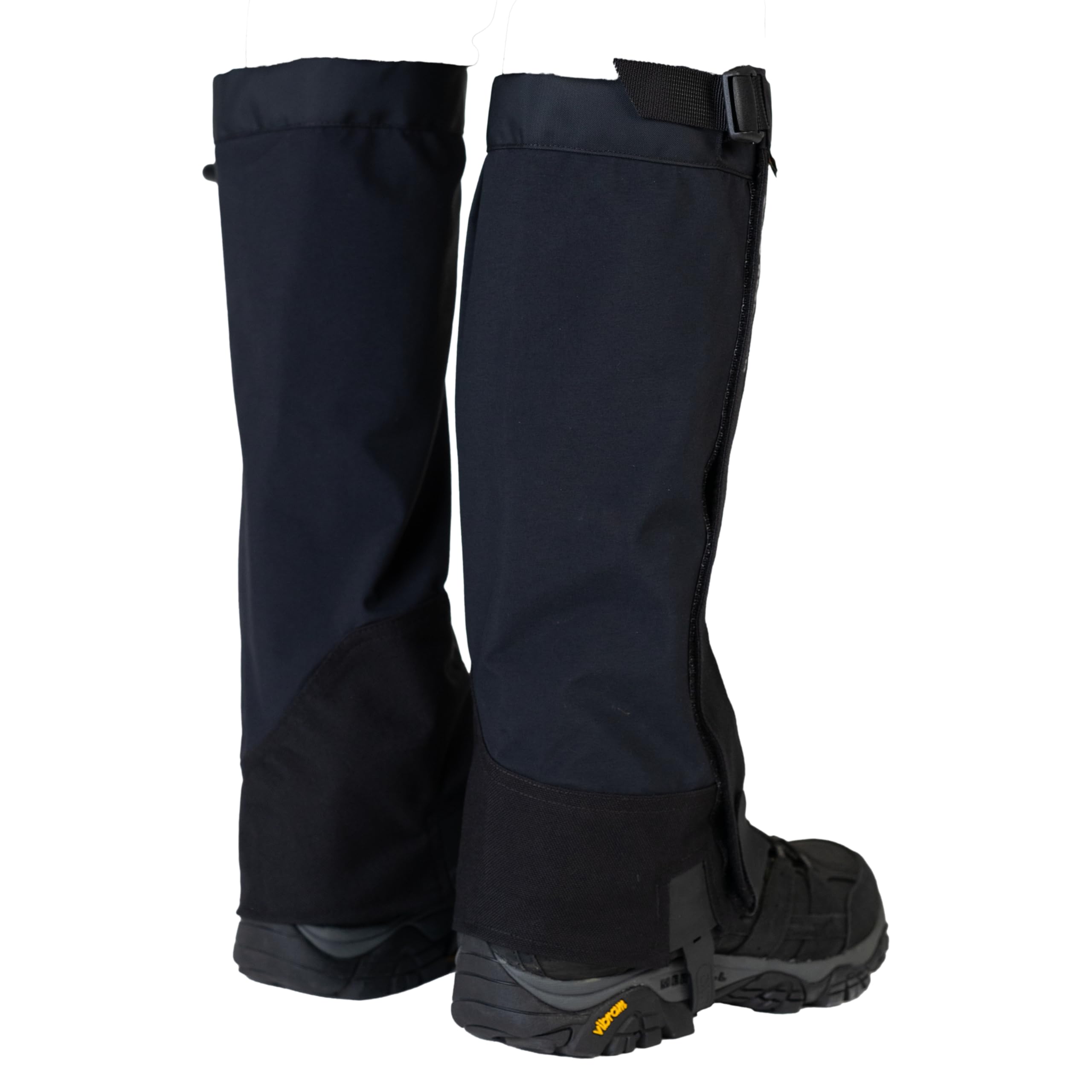 Outdoor Research Crocodile gaiters in use on rugged boots for abrasion resistance.
