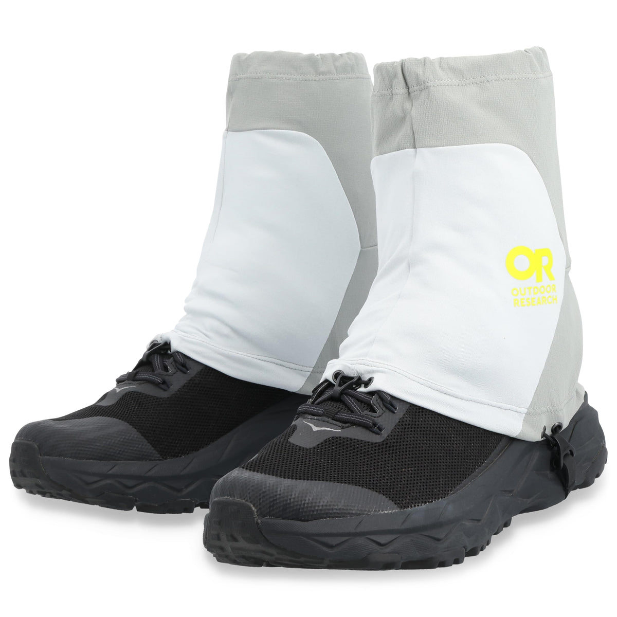 Outdoor Research Ferrosi Hybrid Gaiters, titanium/light pewter, protection on rocky trail surfaces.