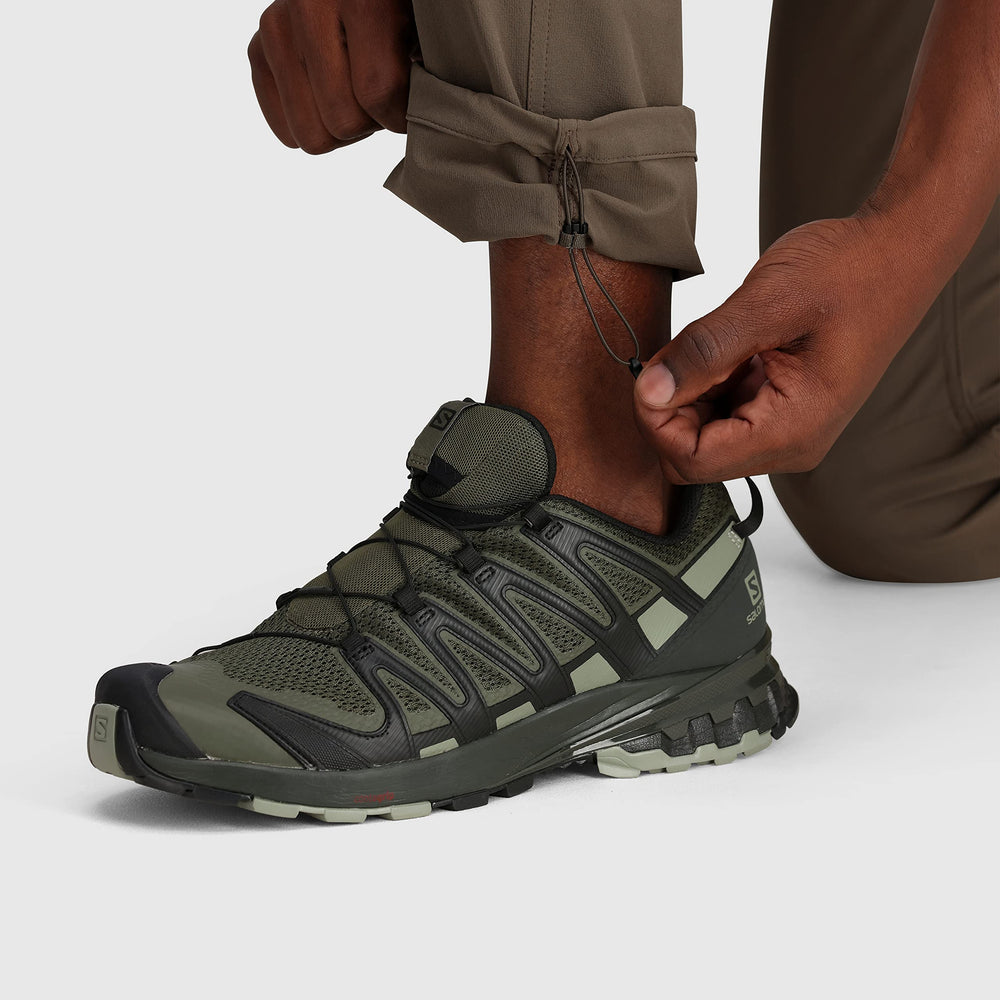 Outdoor Research Ferrosi pants cuff demonstrates secure finish for footwear