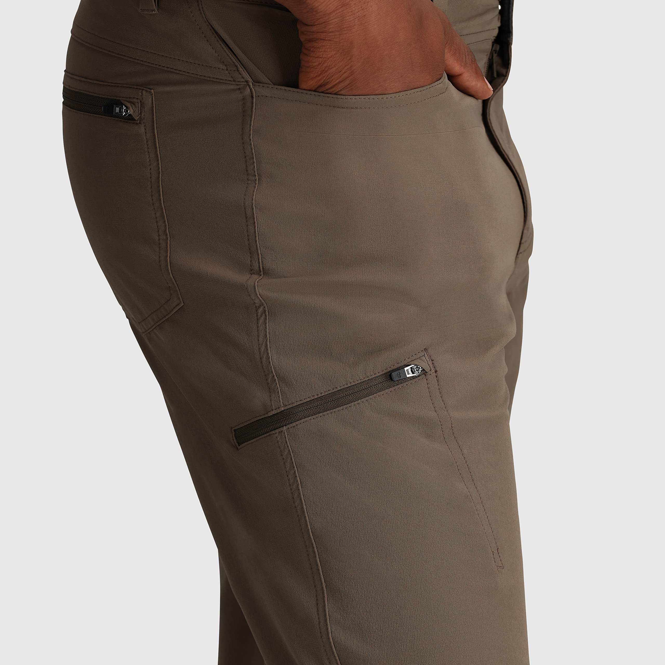 Outdoor Research Ferrosi pants pocket detail for easy access on trail