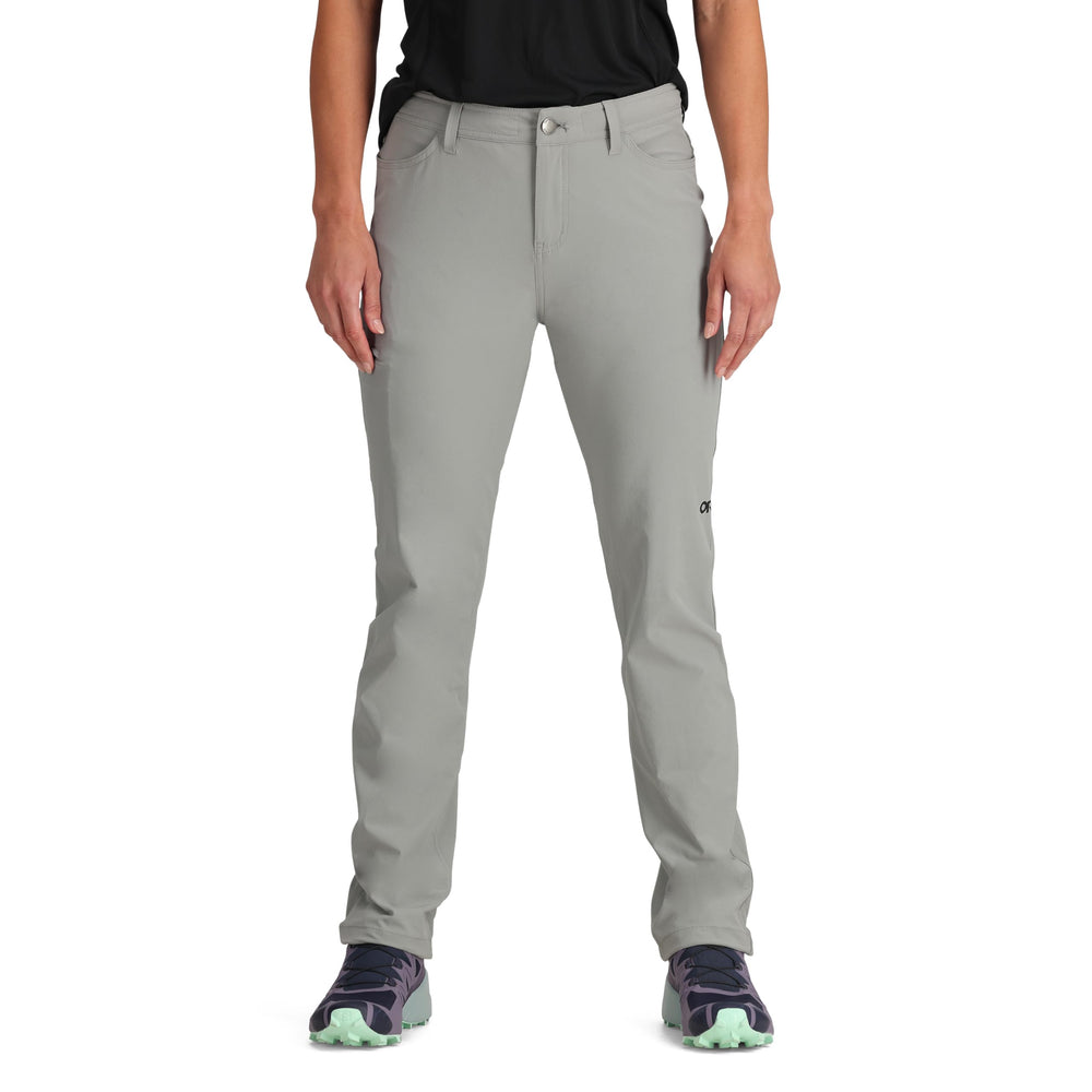Outdoor Research Ferrosi Pants short inseam front view; lightweight, flexible fabric for active hiking