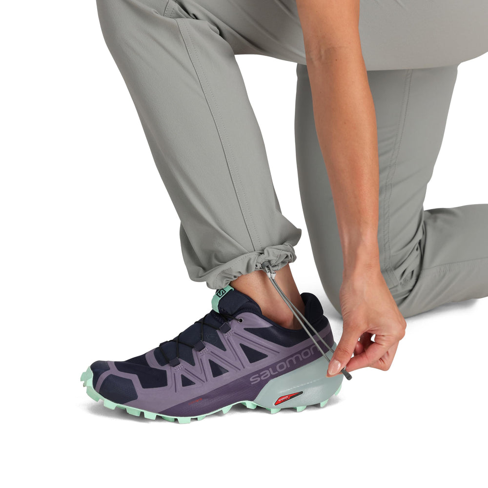 Outdoor Research Ferrosi Pants short inseam hem detail; versatile cuff for shoe pairing