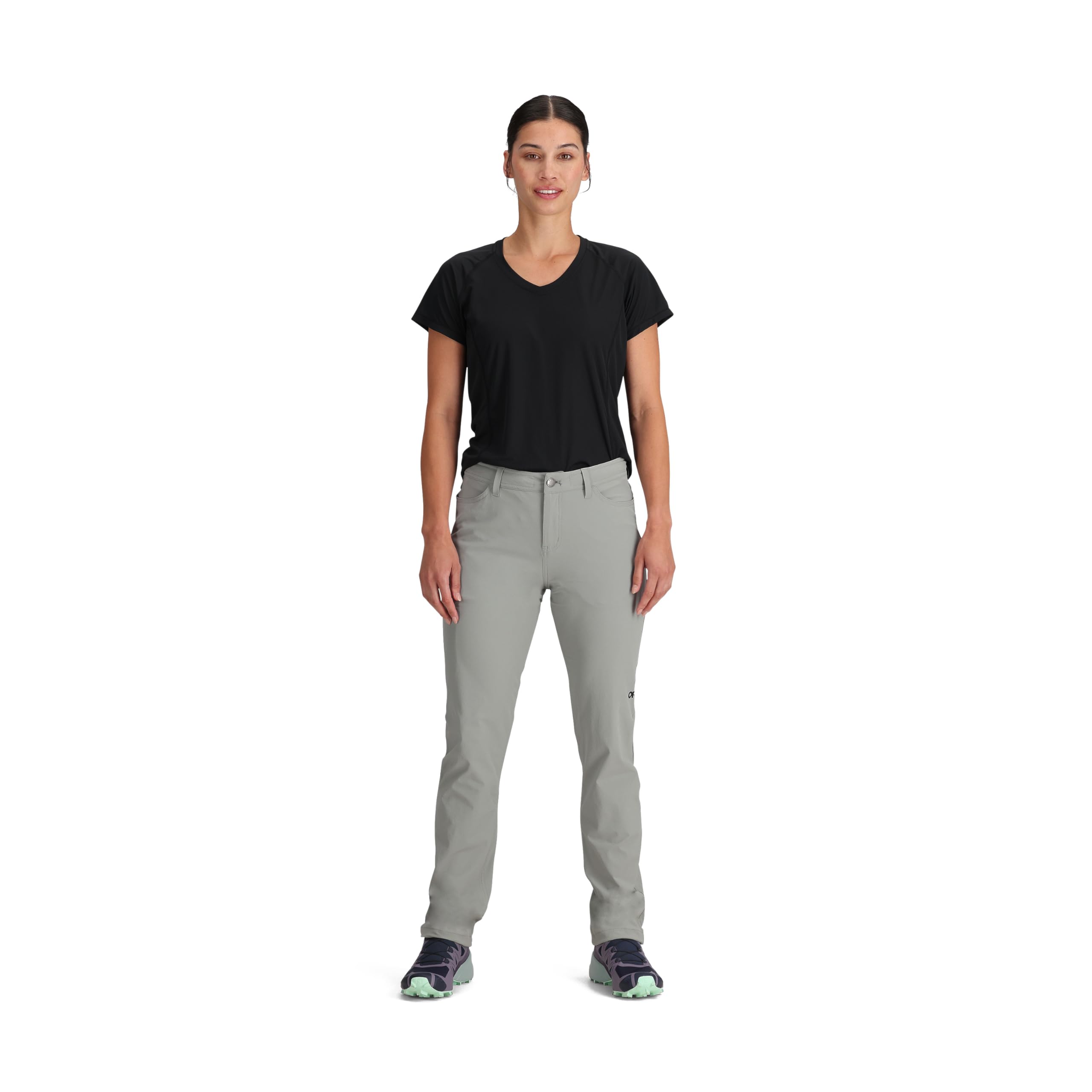 Outdoor Research Ferrosi Pants short inseam waistband detail; secure feel with belt loops