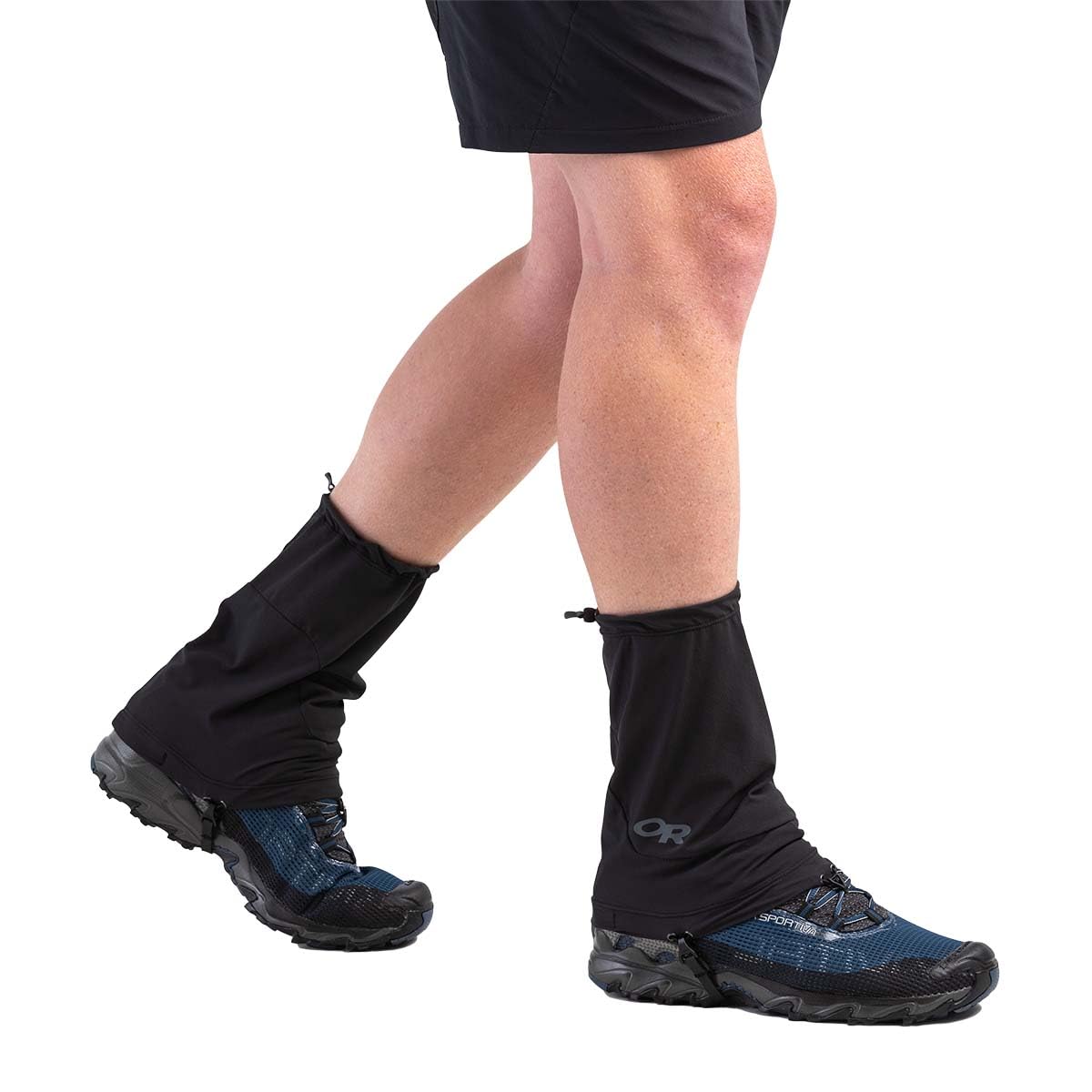 Outdoor Research Ferrosi Thru Gaiters in black protect boots from snow and debris