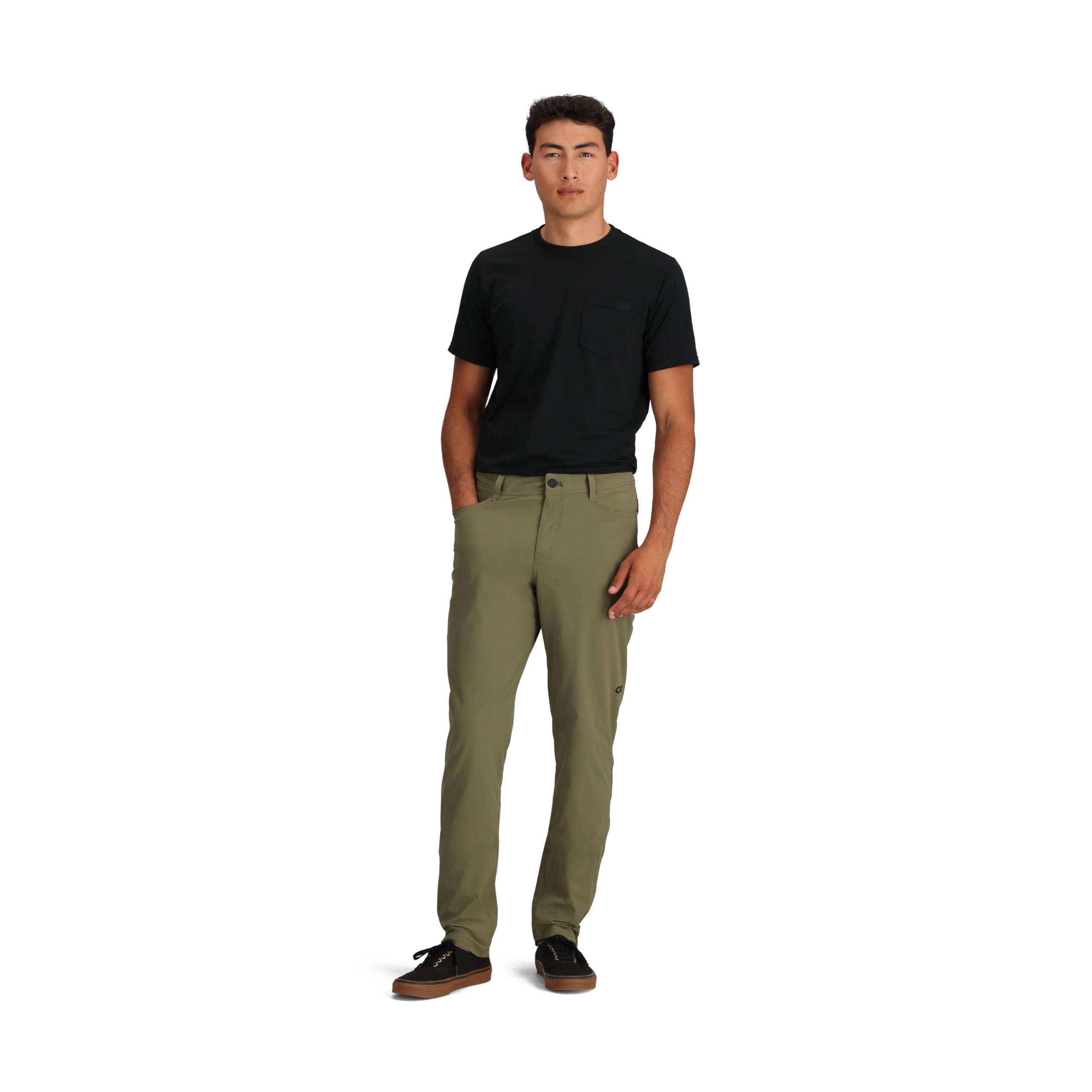 Outdoor Research Ferrosi Transit Pants back-knee articulation image shows enhanced mobility.