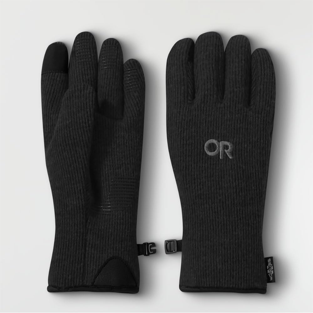 Outdoor Research Flurry Sensor Gloves palm detail with touchscreen-ready grip.