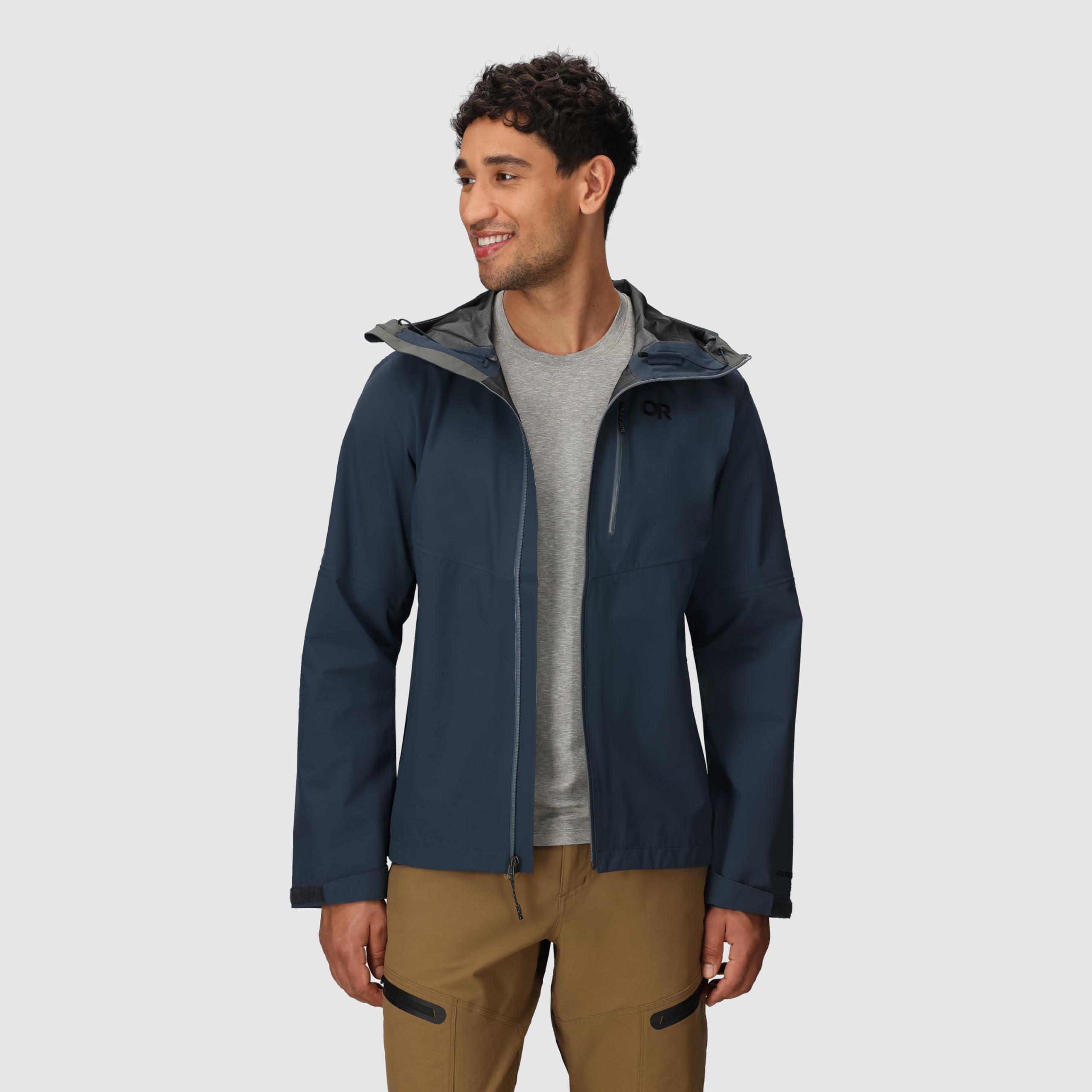 Outdoor Research Foray 3L jacket packable, stows compactly in pack
