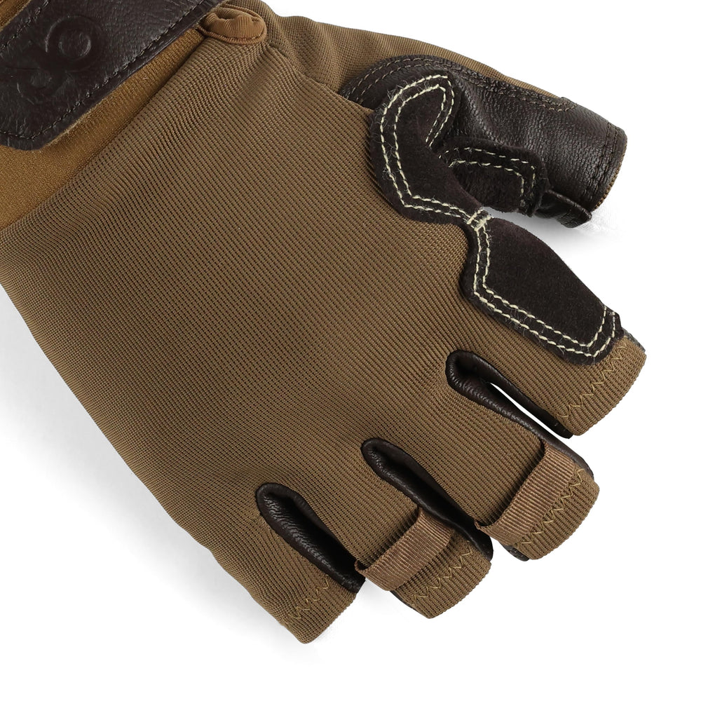 Outdoor Research Fossil Rock II gloves palm detail with goat leather and suede overlays