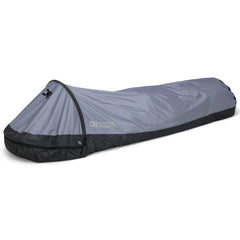 Outdoor Research Helium Bivy slate front view showing ultralight shelter profile