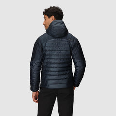 Outdoor Research Helium Down Hoodie Atlantic interior pocket glimpse demonstrates secure storage