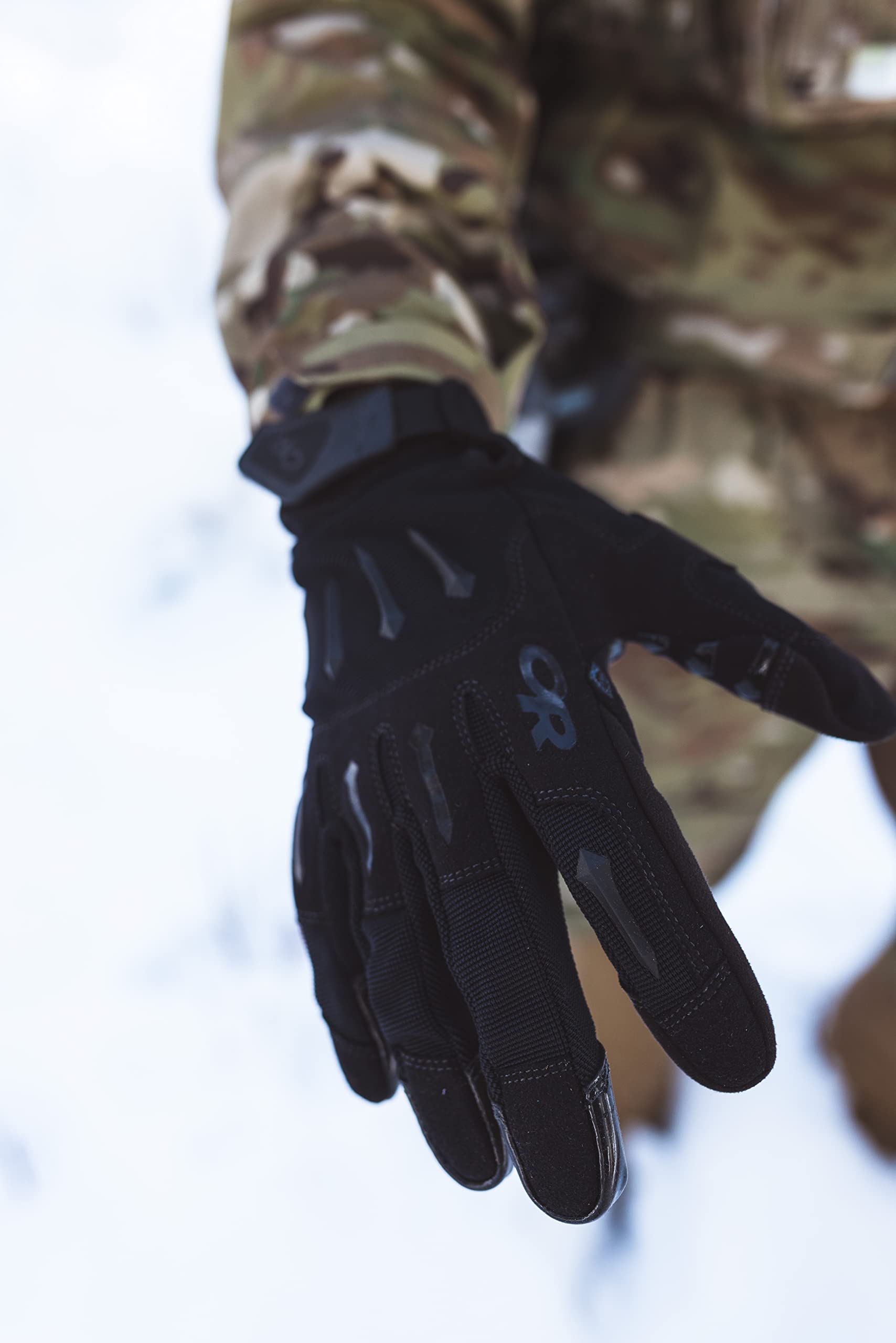 Outdoor Research Ironsight Sensor Gloves fingers tactility for delicate tasks on the go.