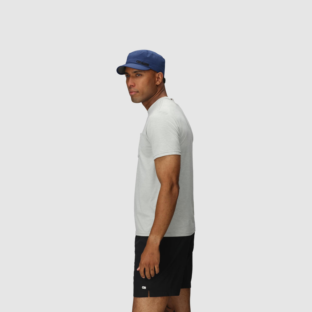 Outdoor Research Radar Pocket Cap Cenote S under-brim dark fabric reduces glare.