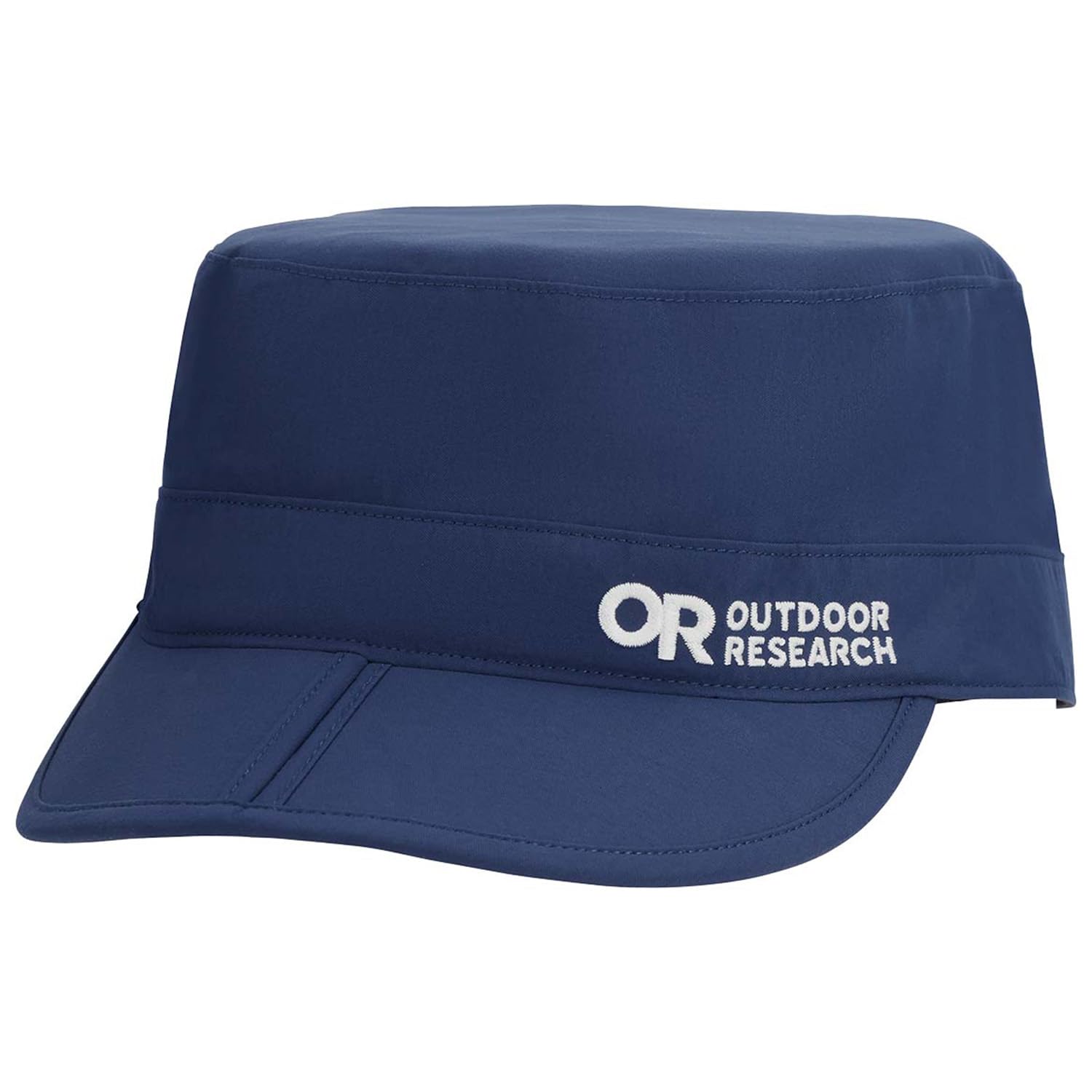 Outdoor Research Radar Pocket Cap Cenote XL front view highlighting compact foldable brim for easy packing