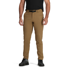 Outdoor Research Rialto fleece-lined pants front view, wind protection for hiking.