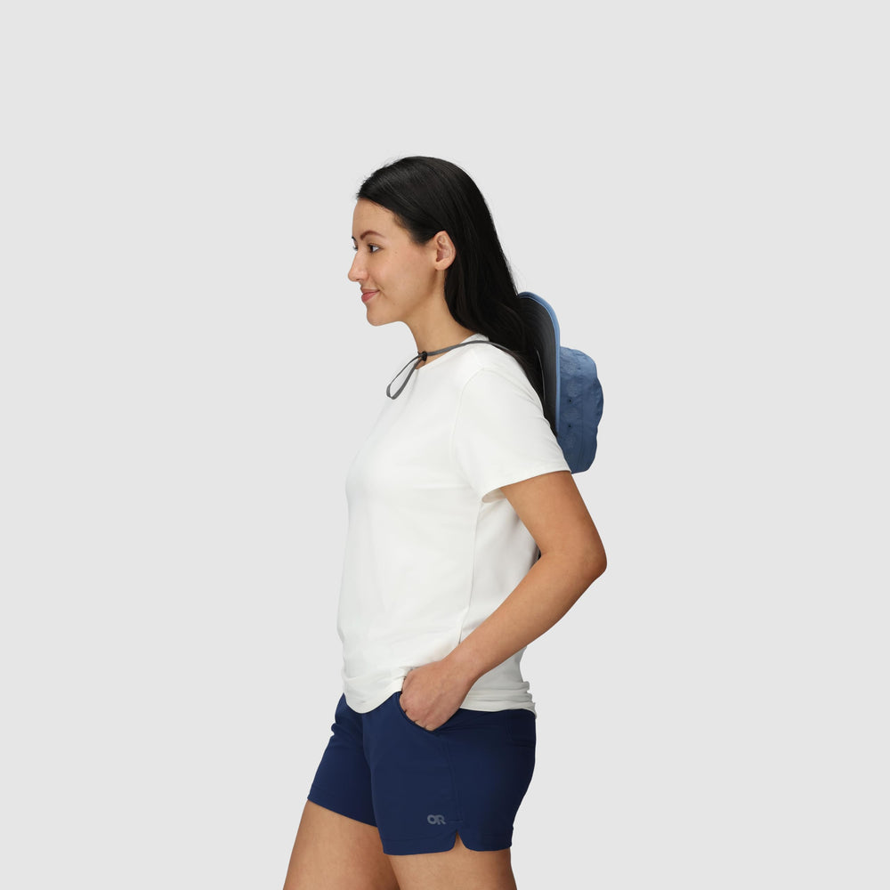 Outdoor Research Solar Roller Sun Hat with drawcord ensures secure fit on trails.