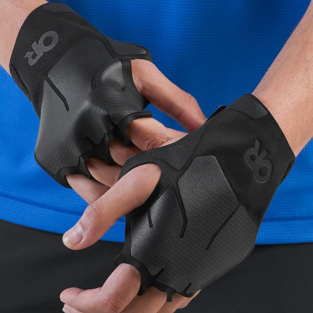 Outdoor Research Splitter II gloves, wrist-attachment view for secure fit.