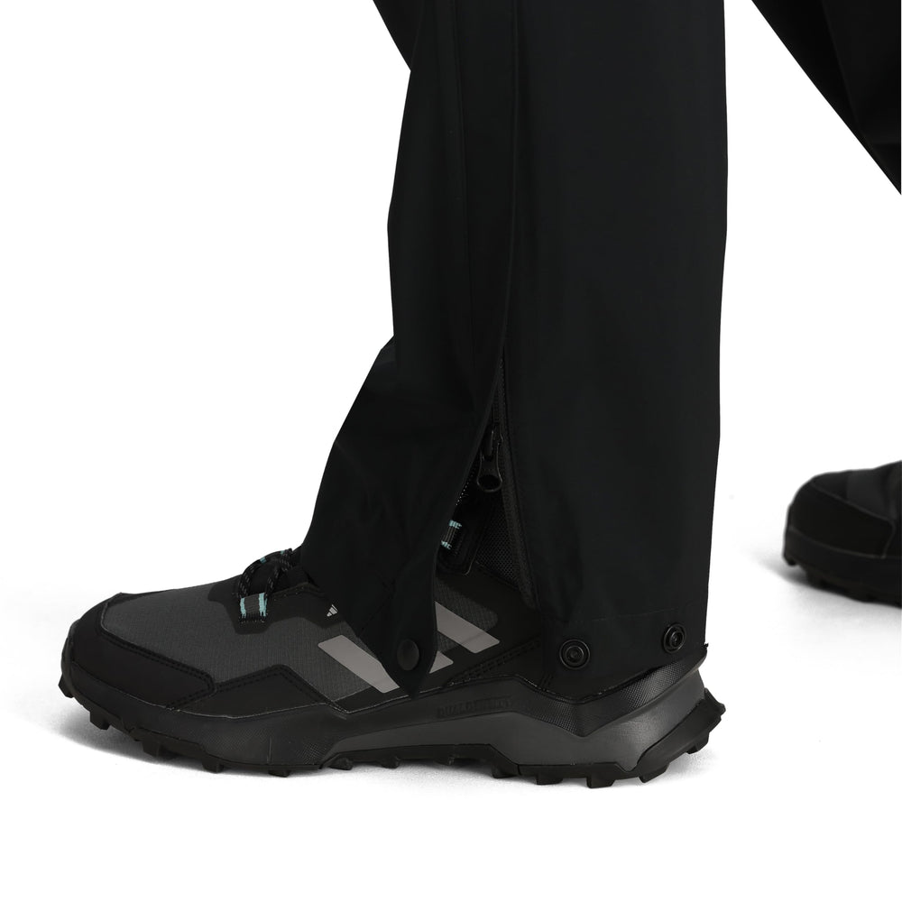 Outdoor Research Stratoburst Stretch Rain Pants material closeup showing durable 50D recycled fabric.