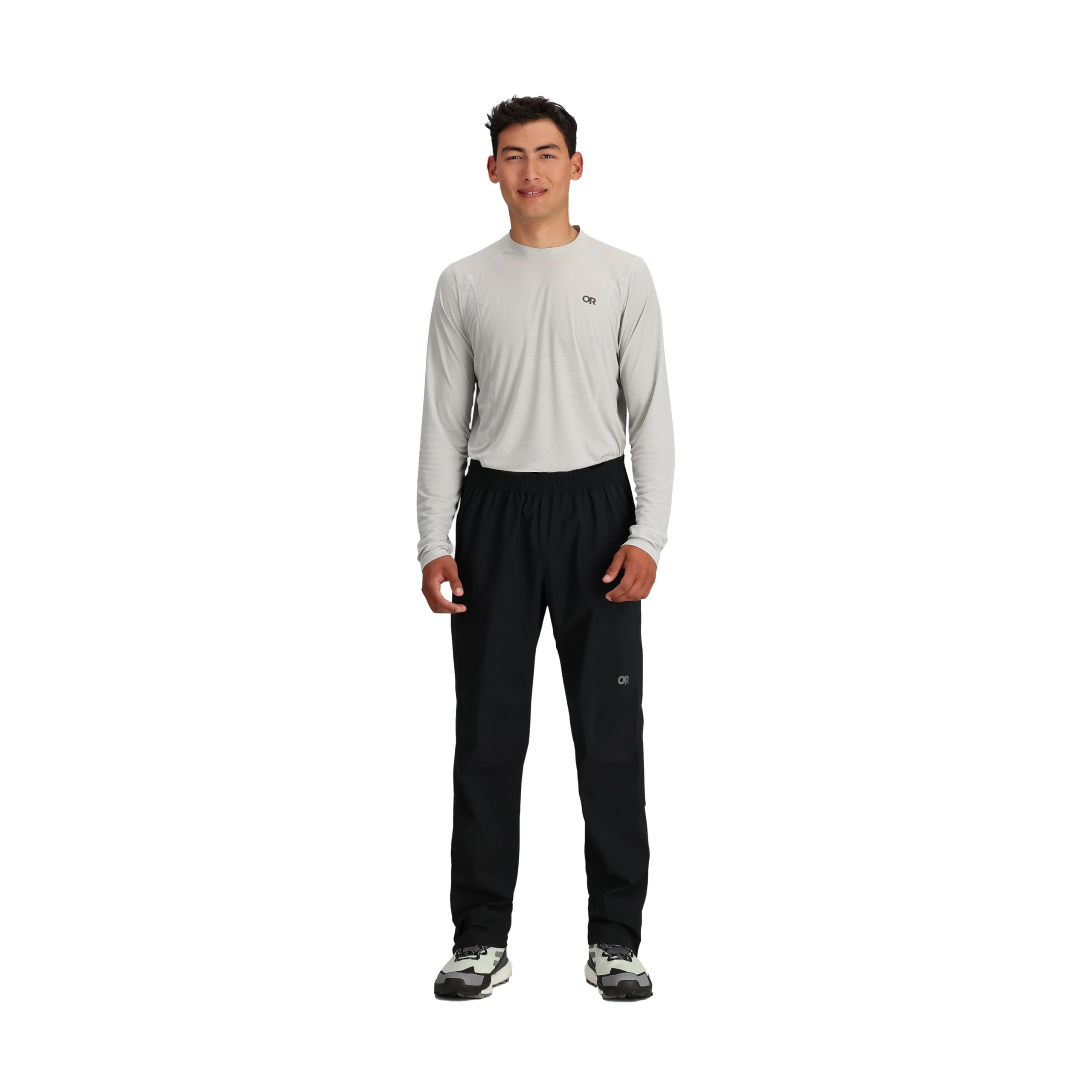 Outdoor Research Stratoburst waistband close-up showing adjustable fit.