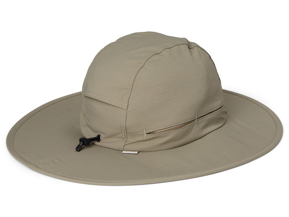 Outdoor Research Sunbriolet sun hat solid khaki, side view, breathable mesh panels for comfort