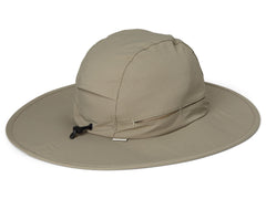Outdoor Research Sunbriolet sun hat solid khaki, side view, breathable mesh panels for comfort