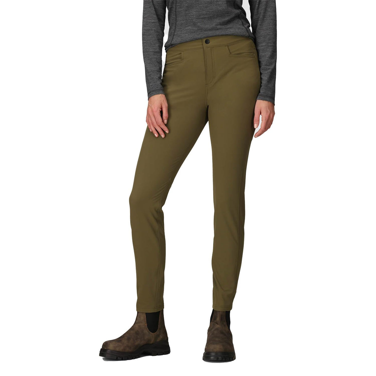 Outdoor Research Timberline fleece-lined pants, dark olive, warm fleece interior for cold-weather treks and adventures.