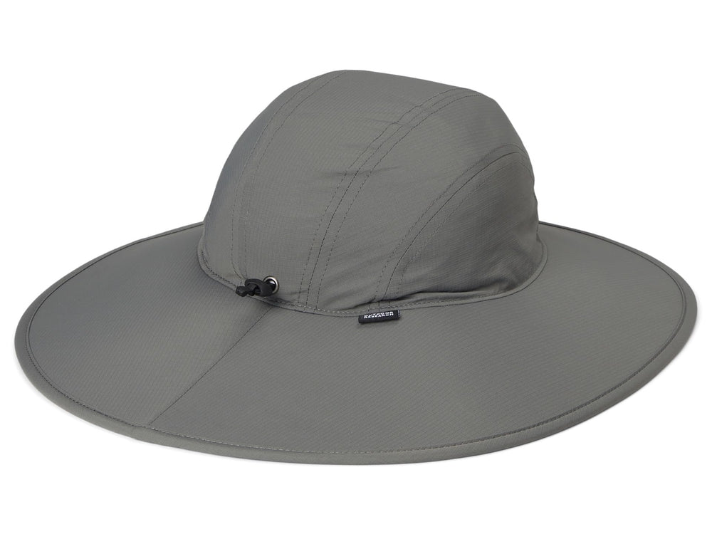 Outdoor Research Oasis Sun Hat Pewter back view, enhanced brim coverage
