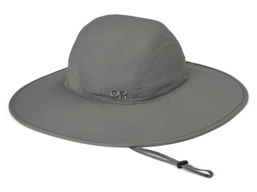 Outdoor Research Oasis Sun Hat front view; UPF 50+ shade on sunny days.