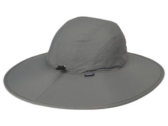 Outdoor Research Oasis Sun Hat side view, Solid Pewter XL, water-resistant and quick-dry for active days.