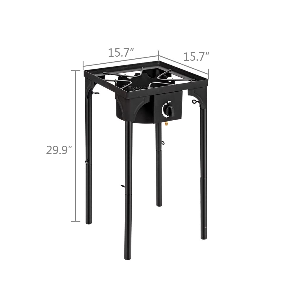 Outdoor Stove Portable Propane Burner with 0-20 psi regulator for precise flame control