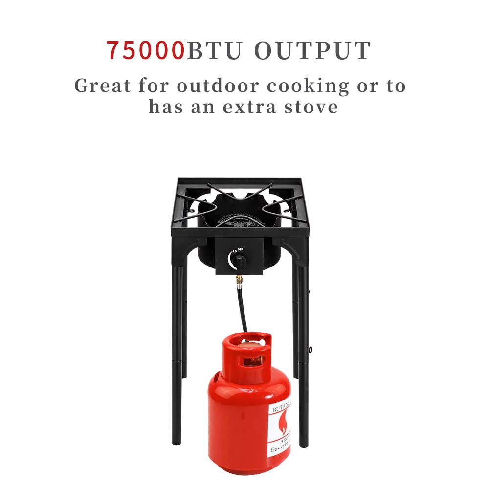 Outdoor Stove Portable Propane Burner ready for cooking pots and pans