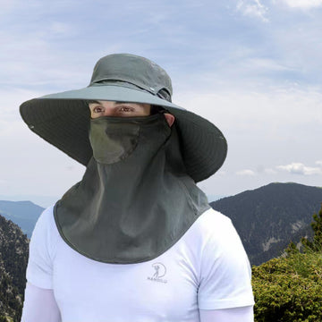 Hat with detachable face cover for sun protection