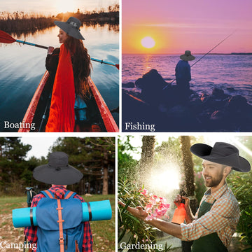 Packable fishing hat with neck flap and adjustable strap