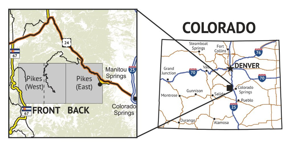 Outdoor Trail Maps Colorado 14ers Series cover with rugged topo detail for hikers