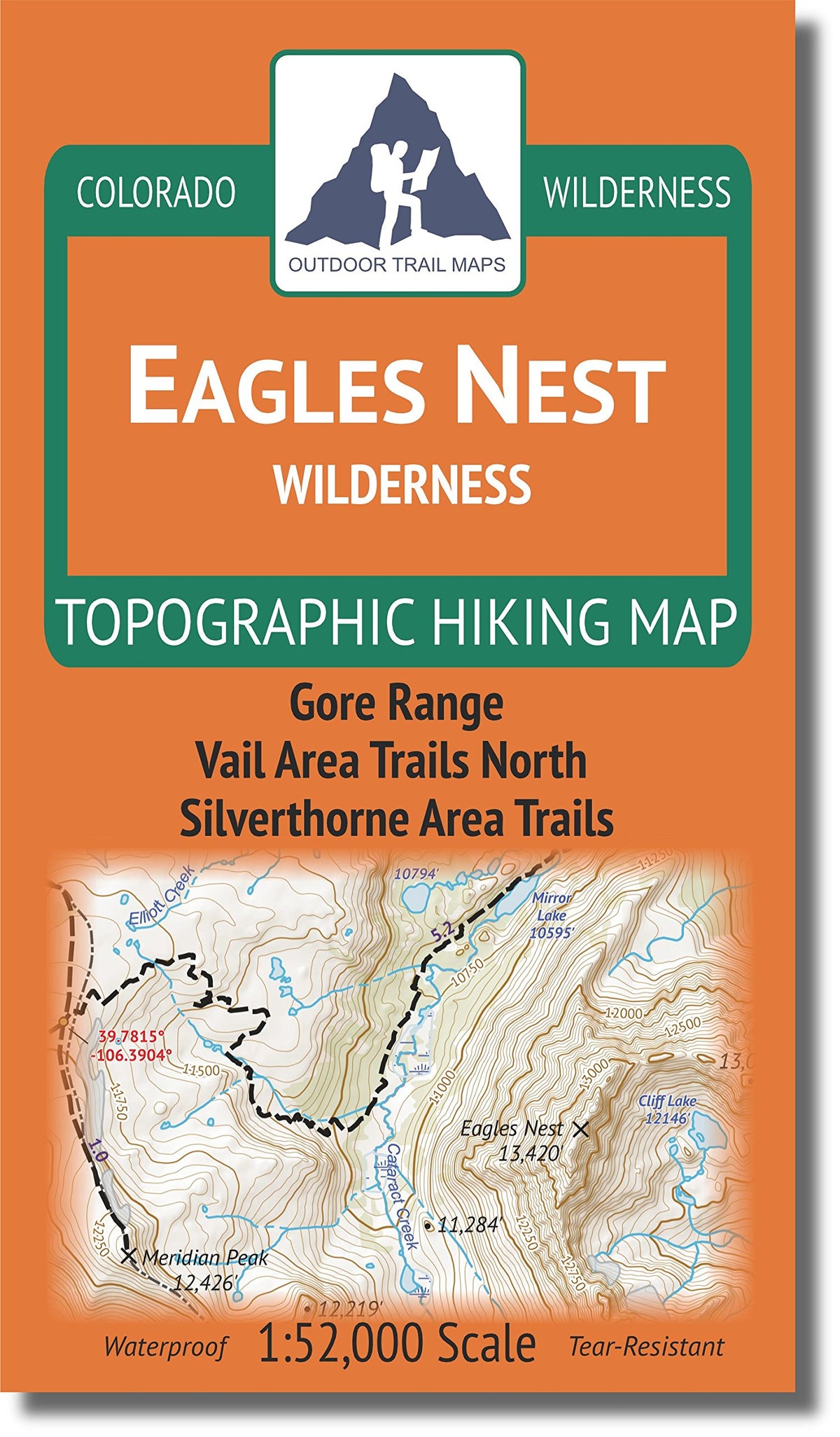 Outdoor Trail Maps Eagles Nest Wilderness map cover shows rugged terrain for planning.