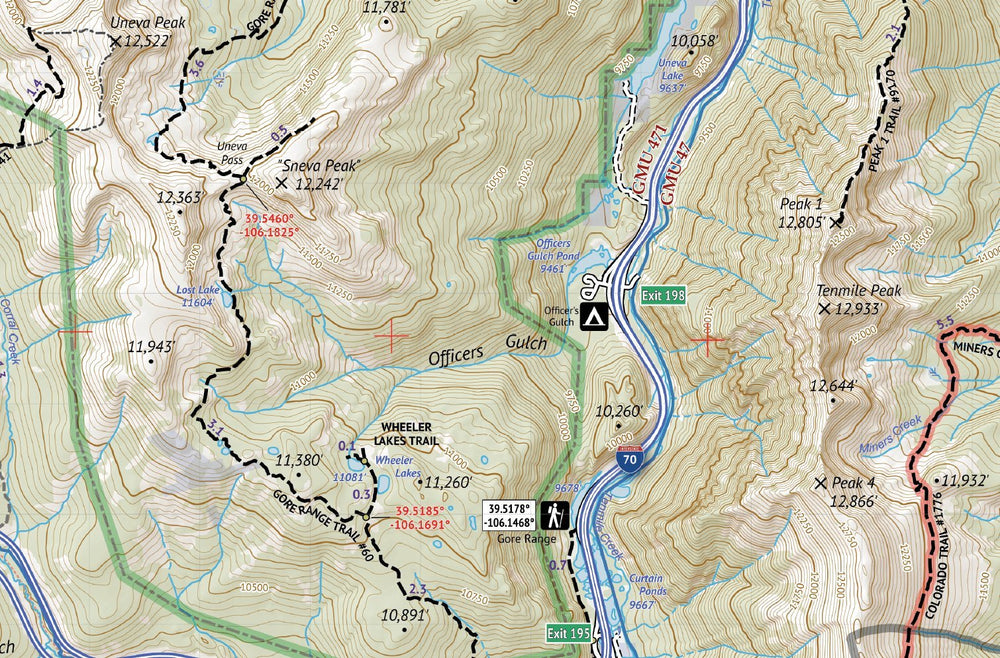 Outdoor Trail Maps Eagles Nest Wilderness map GPS coordinates aid device navigation on trails.