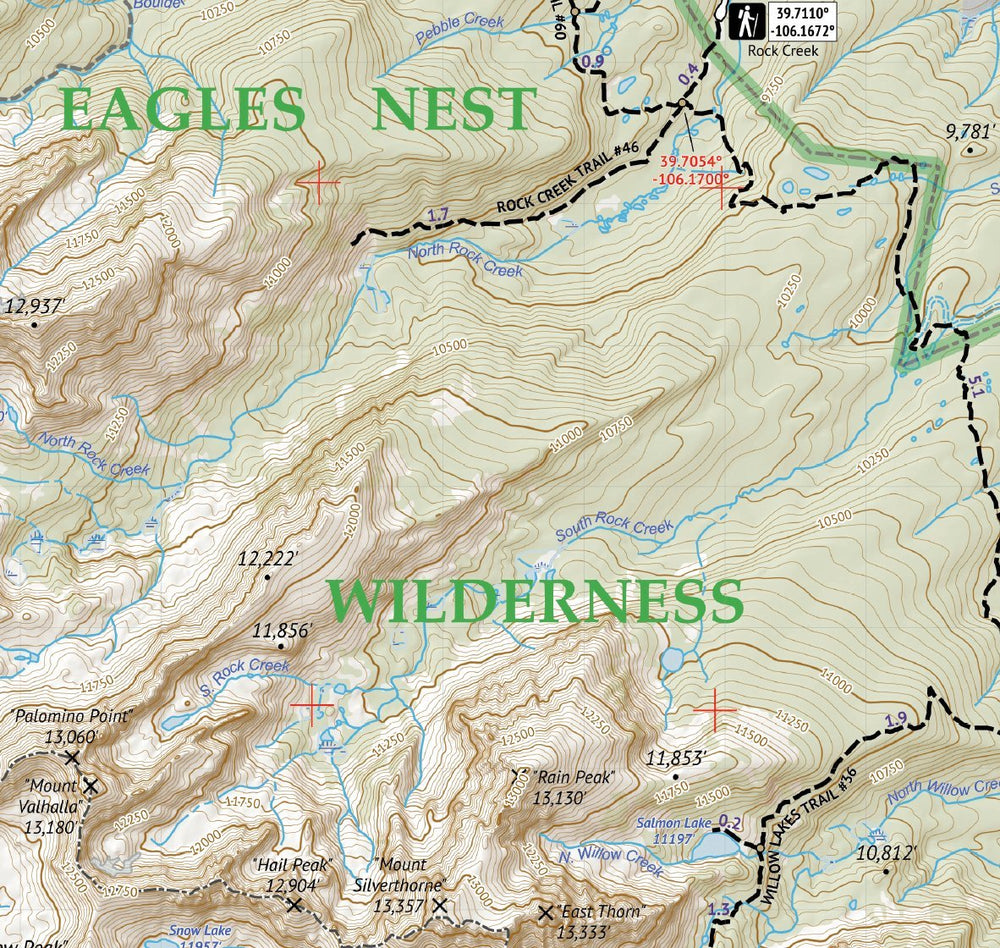 Outdoor Trail Maps Eagles Nest Wilderness map network visualizes trails for route choices.
