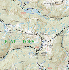 Outdoor Trail Maps Flat Tops map at 1:60,000 scale aids distance judgment.