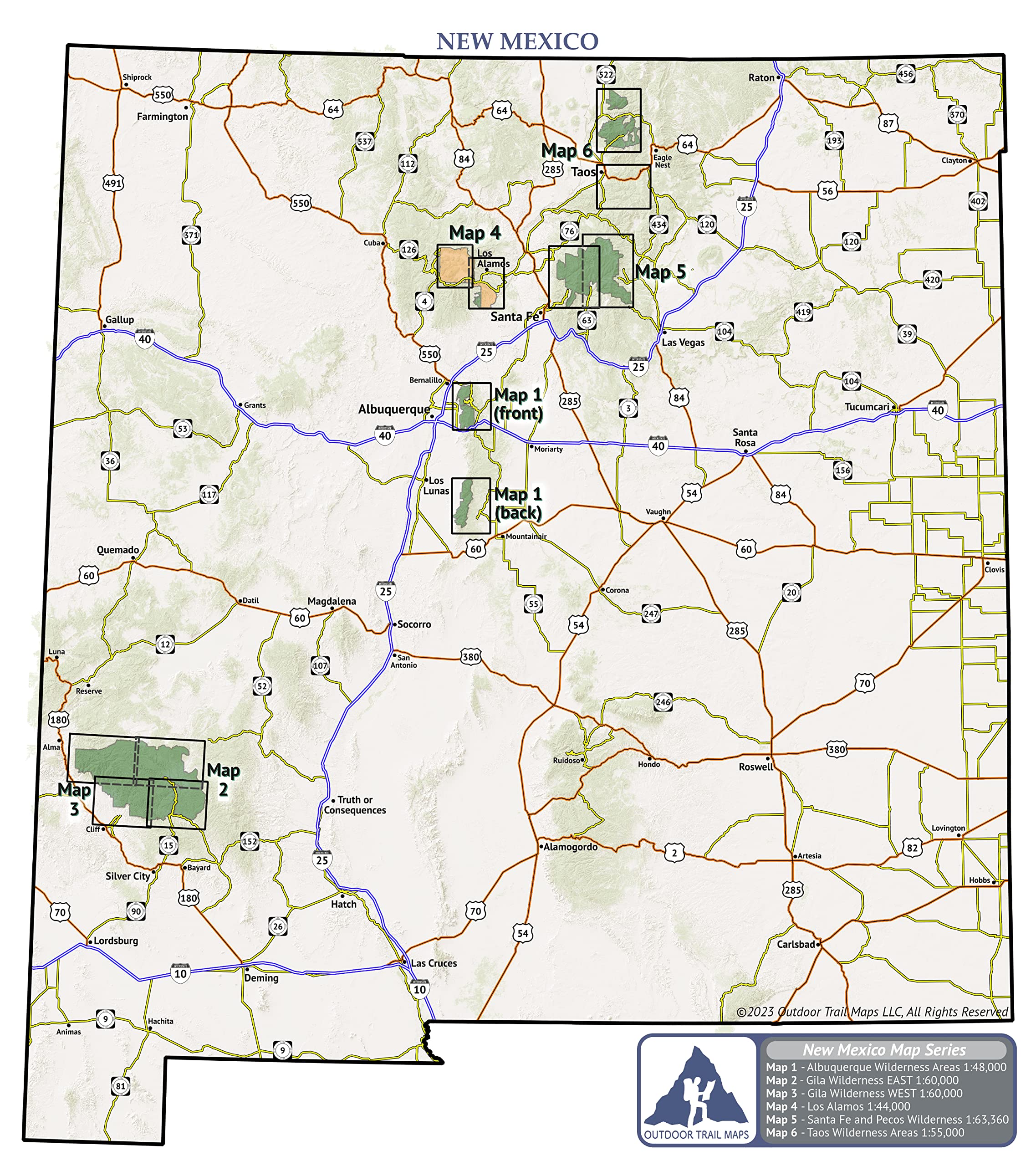 Outdoor Trail Maps Gila Wilderness East map for reliable terrain insight