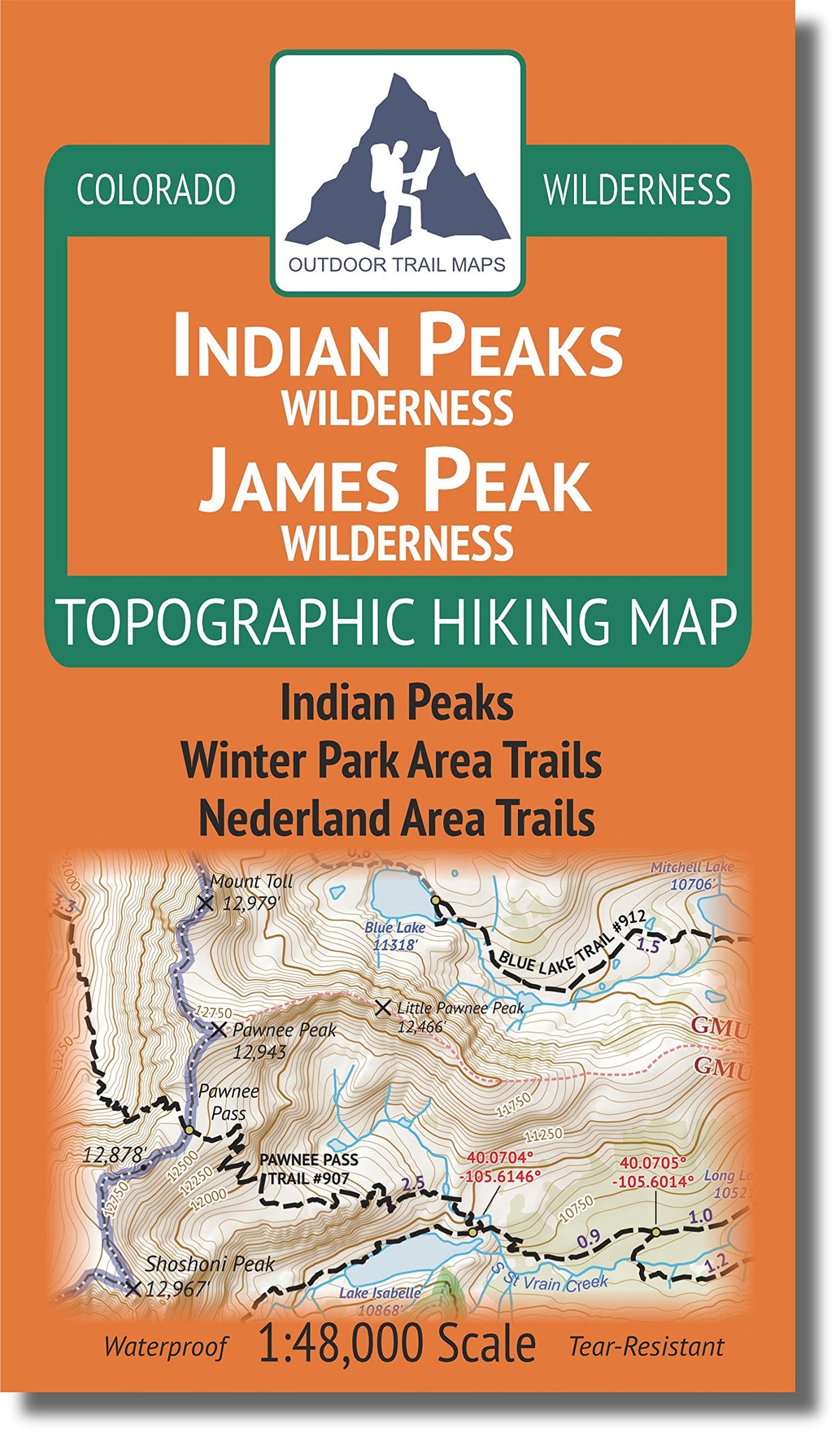 Outdoor Trail Maps James Peak Wilderness topo for precise on-trail navigation.