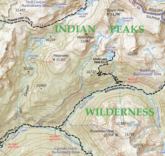 Outdoor Trail Maps Middle Saint Vrain area topo for trail planning.