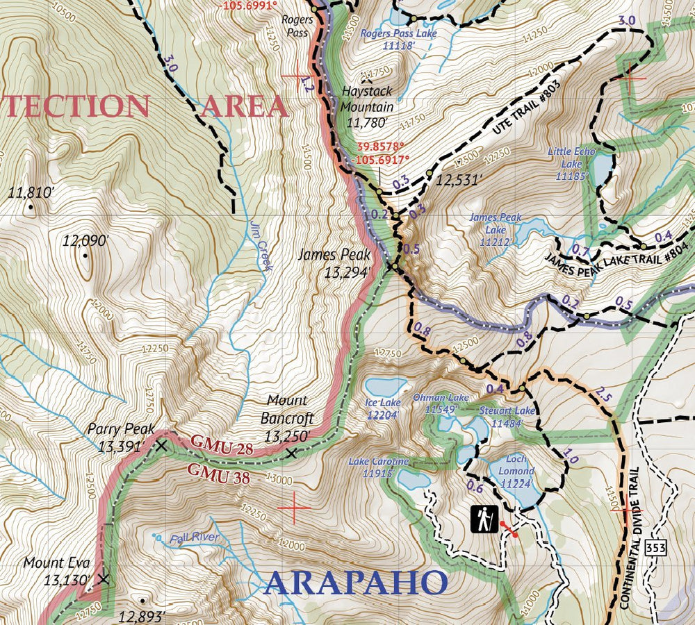 Outdoor Trail Maps Mount Audubon topo supports confident summit planning.