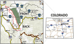 Outdoor Trail Maps Rawah Wilderness map back illustrates southern trails and lake regions for exploration