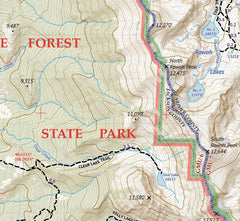 Outdoor Trail Maps Rawah Wilderness map shows trail segment distances to help pacing hikers