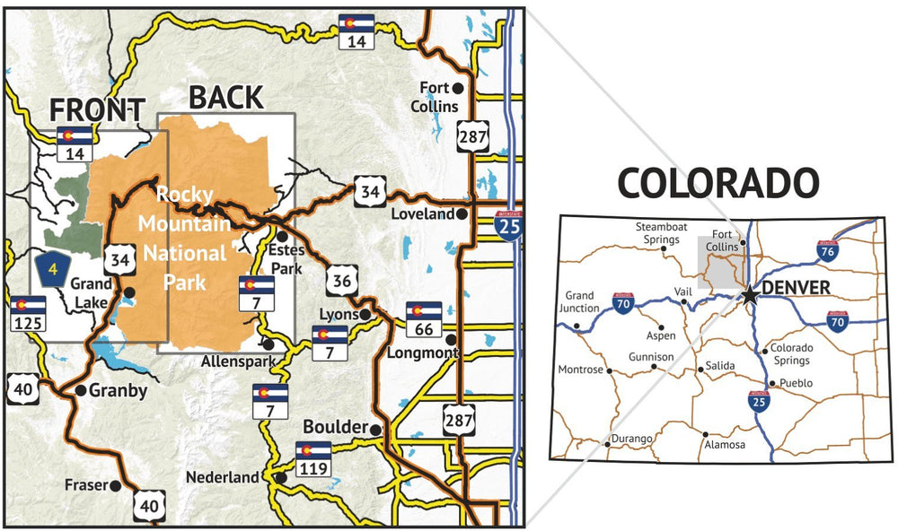 Outdoor Trail Maps Rocky Mountain National Park trail distances aid planning